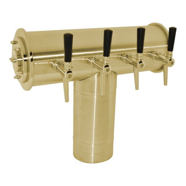 Schanksäule, Modell "Wahnheide" TIN goldfarben, 5-leitig