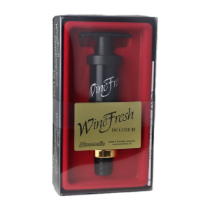 Wine Fresh de Luxe II - Edler Weinflaschenverschluss  inkl. Vakuumpumpe | Messing vergoldet