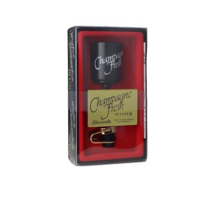 Champagne Fresh de Luxe II - Edler Champagnerverschluss / Sektverschluss inkl. Pumpe | Messing vergoldet | Standardflasche