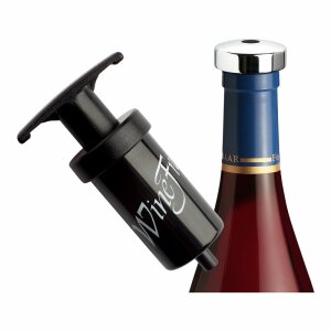 Wine Fresh de Luxe II - Edler Weinflaschenverschluss  inkl. Vakuumpumpe | Messing verchromt