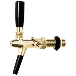 Compensator tap with foam button gold-plated, 35 mm