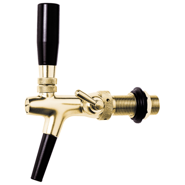 Compensator tap with foam button gold-plated, 55 mm